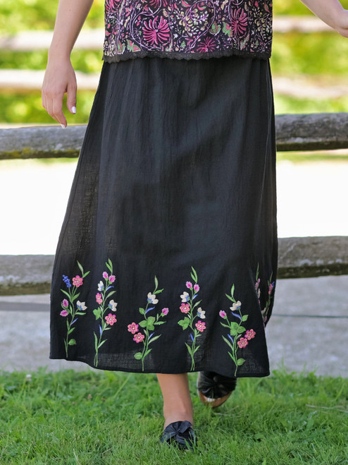 Garden Trellis Skirt - Black