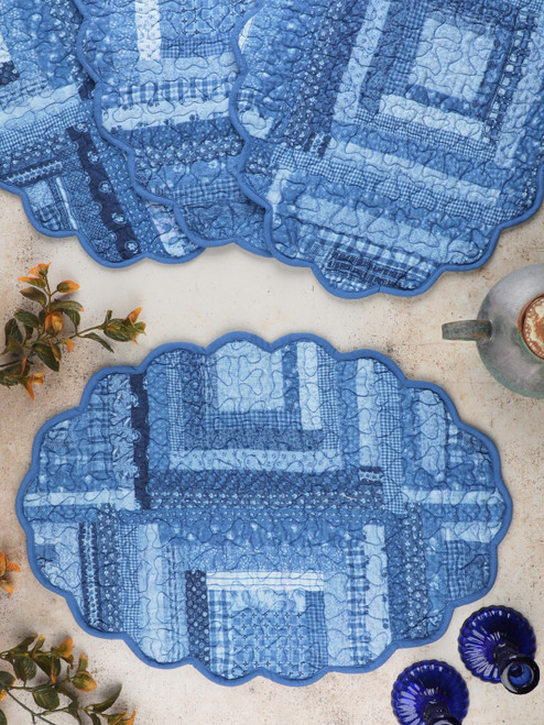Harmony Patchwork Quilted Placemat Set of 4 - Blue
