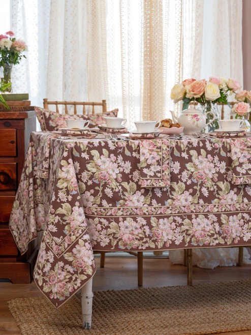 Apple Blossom Tablecloth - Nutmeg