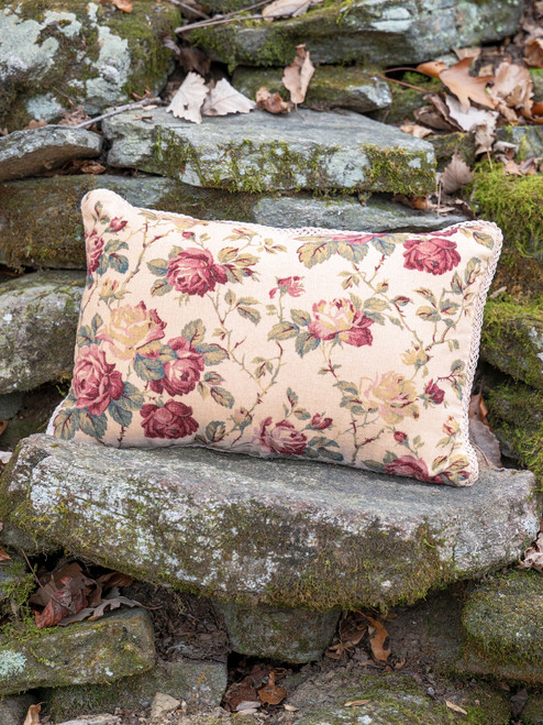 Winter Rose Velvet Cushion Cover - Antique