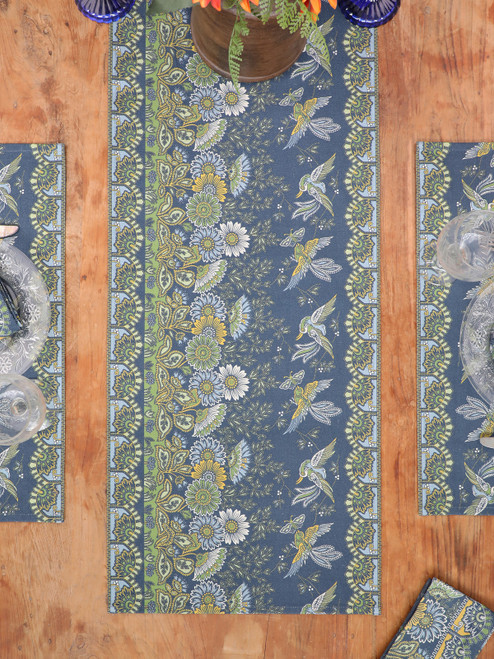 Dancing Birds Runner - Blue