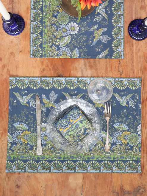 Dancing Birds Placemat Set of 4 - Blue