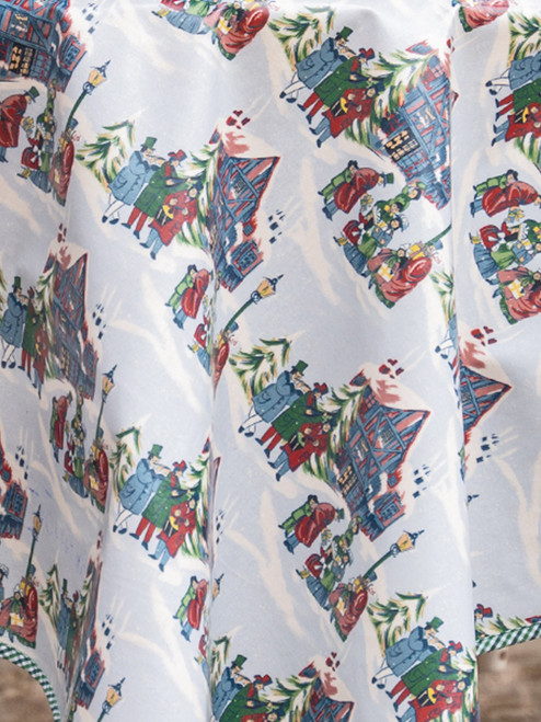Caroling Oilcloth Fabric by the Yard - Winter
