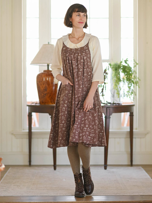 Magical Mushroom Artist Pinafore  - Brown