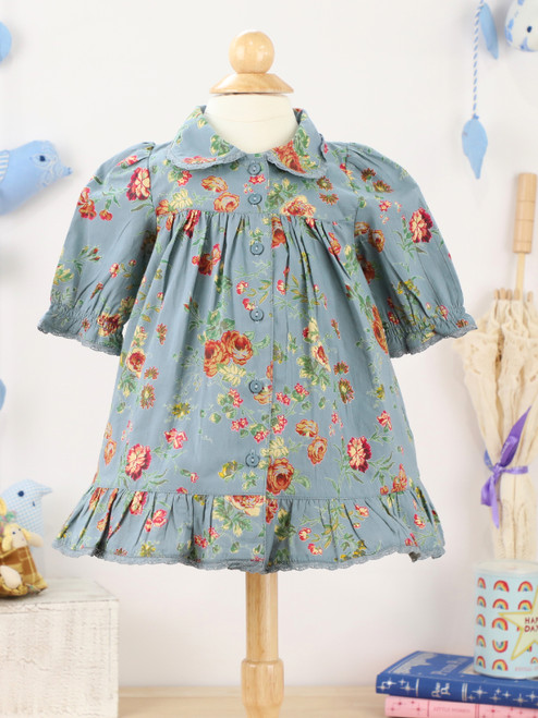 Sweet Caroline Baby Dress - Smoke Blue
