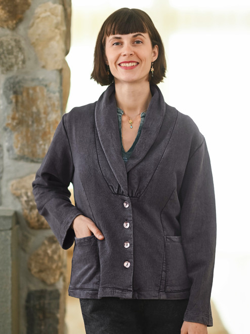 French Terry Travel Jacket - Charcoal