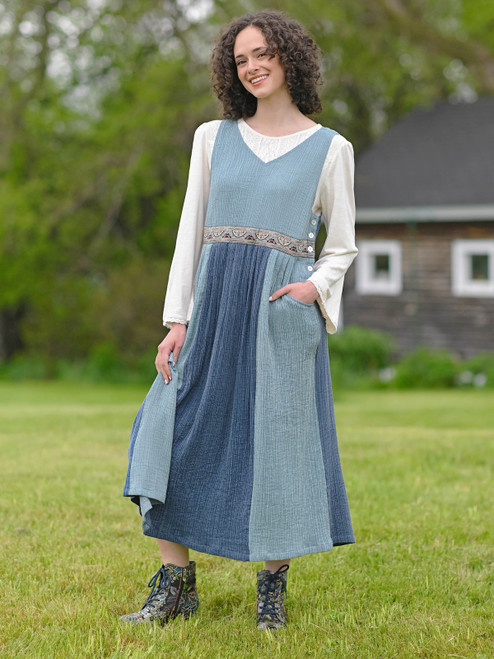 Wander Pinafore Dress - Sunwashed Blue