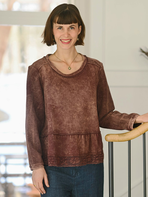 Simone French Terry Pullover - Sunwashed Brown