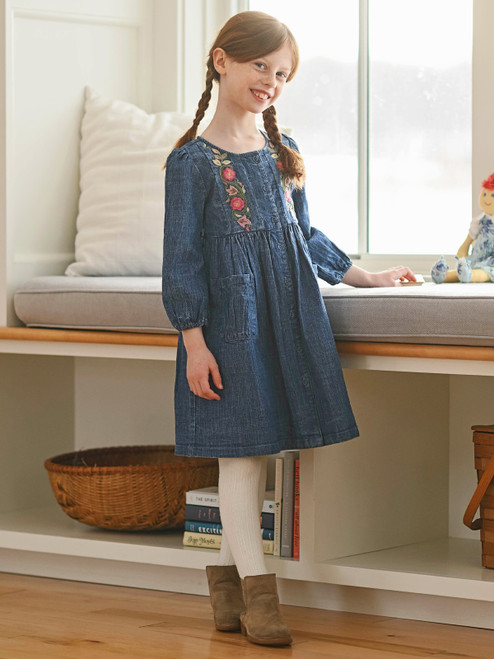 Molly Denim Kids Dress - Blue Denim