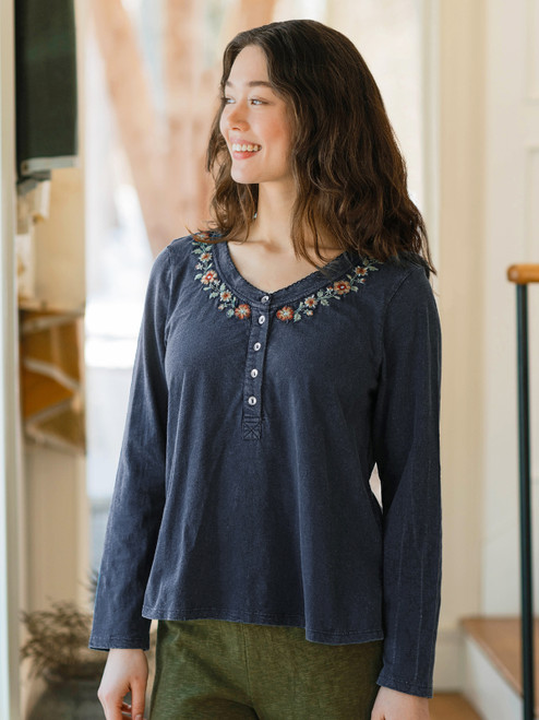 Heidi's Henley T-Shirt - Navy