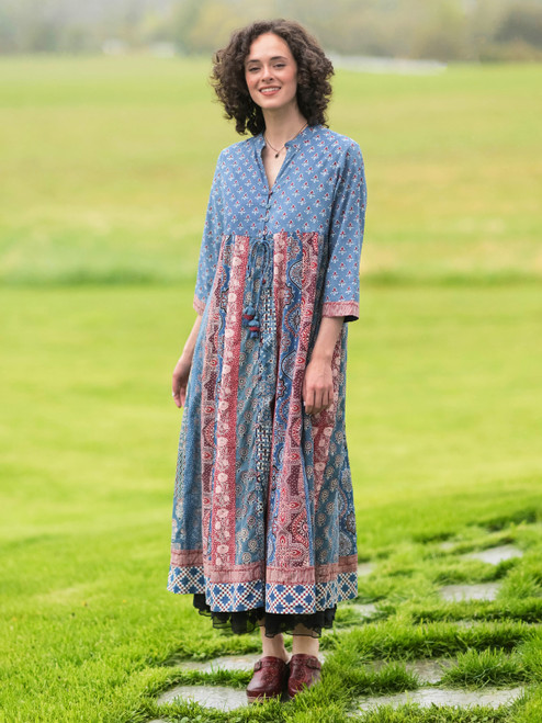 Indigo Bazaar Dress - Indigo Multi