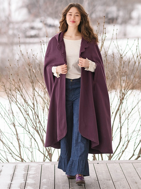 Winifred Wool Cape - Plum