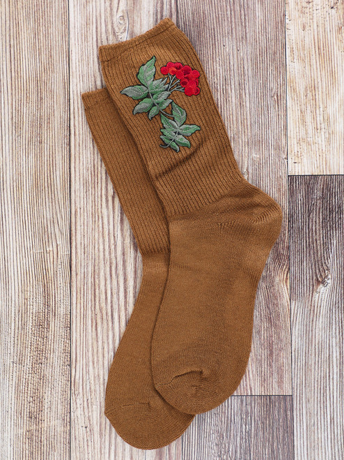 Vintage Berry Crew Sock