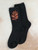 Retro Golden Leaf Crew Sock - Black