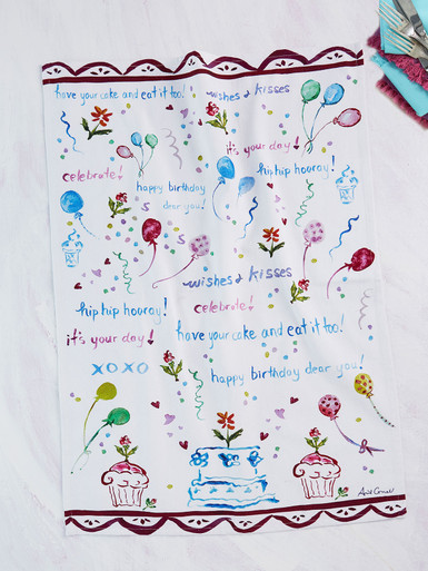 Happy birthday hand towels shop