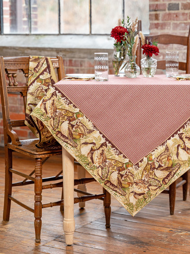 Pheasant Tablecloth - Cabernet | Shop Beautiful Designs by April