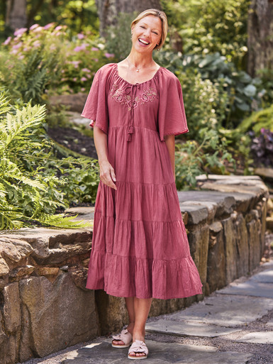 april cornell dress Flowerpot Blue | Size XXS 100% Rayon Apple Blossom Sundress Pink |