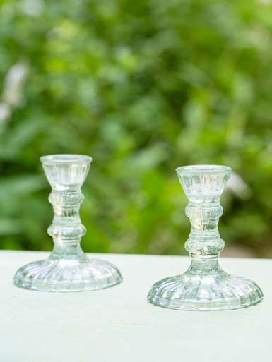 Vintage Candlestick Set of 2 - Clear | Shop Beautiful Designs by