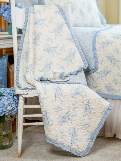 April Cornell Lily of the Valley Throw - Light Blue