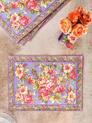 Rosemary Placemat Set of 4 - Periwinkle