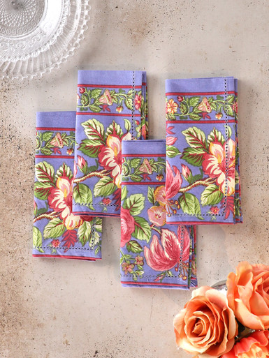 Rosemary Luncheon Napkin Set of 4 - Periwinkle