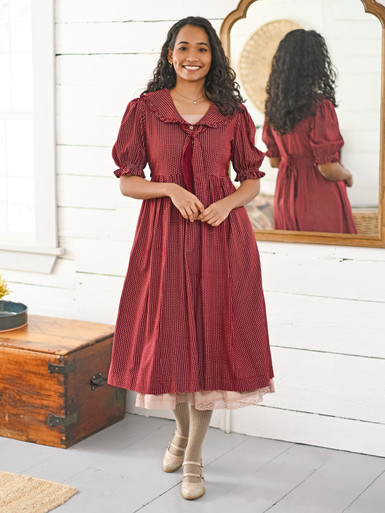 Teeny Tiny Cinnamon Collared Dress - Wine | Shop Beautiful Designs