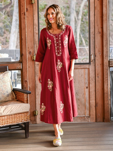Kerala Caftan - Cranberry | Shop Beautiful Designs by April Cornell
