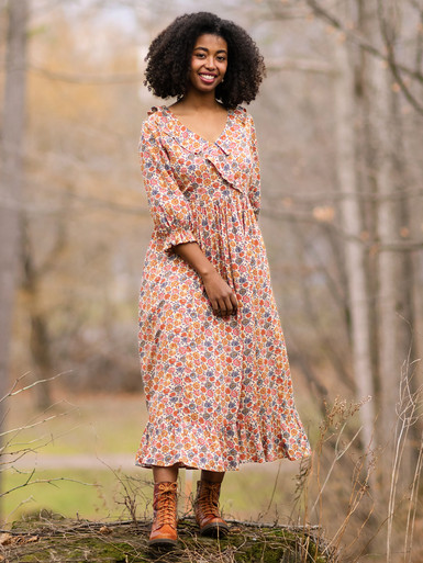 Liana Dress - Gold Multi | Shop Beautiful Designs by April Cornell