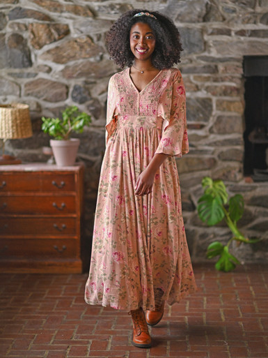 Yesterday Roses Smocked Dress - Soft Rose | Shop Beautiful Designs