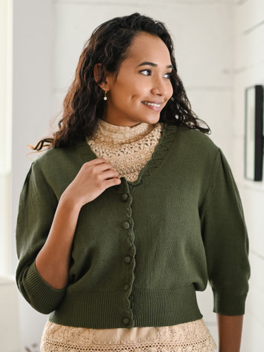 Novelist Sweater - Olive | Shop Beautiful Designs by April Cornell