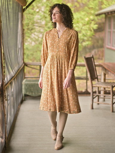 Henrietta Short Dress - Gold Multi | Shop Beautiful Designs by