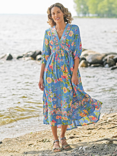 Lillian Dress - Blue | Shop Beautiful Designs by April Cornell
