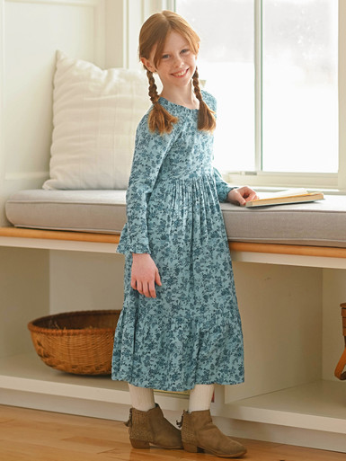 Porcelain Kids Dress - Smoke Blue | Shop Beautiful Designs by
