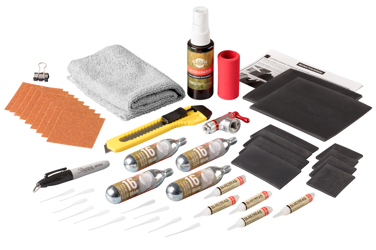 Glue Tread Sidewall Seal Off-Road Puncture Repair Kit with Accelerator and  Emergency Inflation Kit Combo - Allen's Trading Company LLC