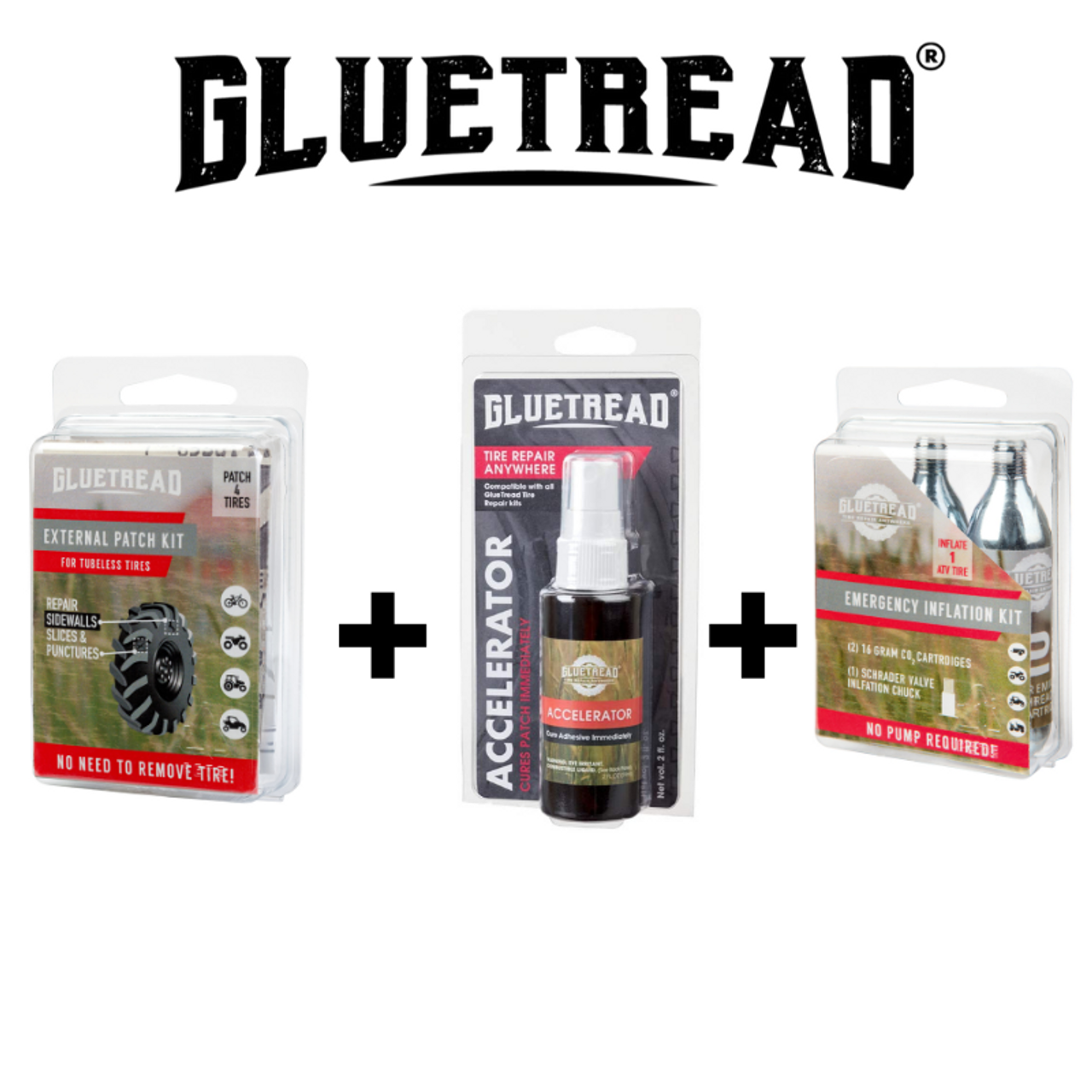 Glue Tread Off-road External Sidewall Puncture Repair Kit with