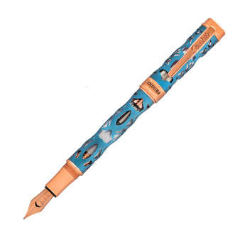 Conklin Endura Deco Crest Fountian Pen Demo/Blue/Rosegold