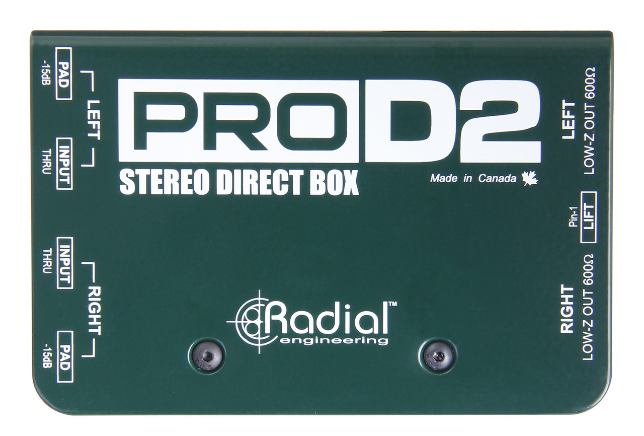 Radial ProD2 Stereo Passive DI Direct Box with Two Channels, Made