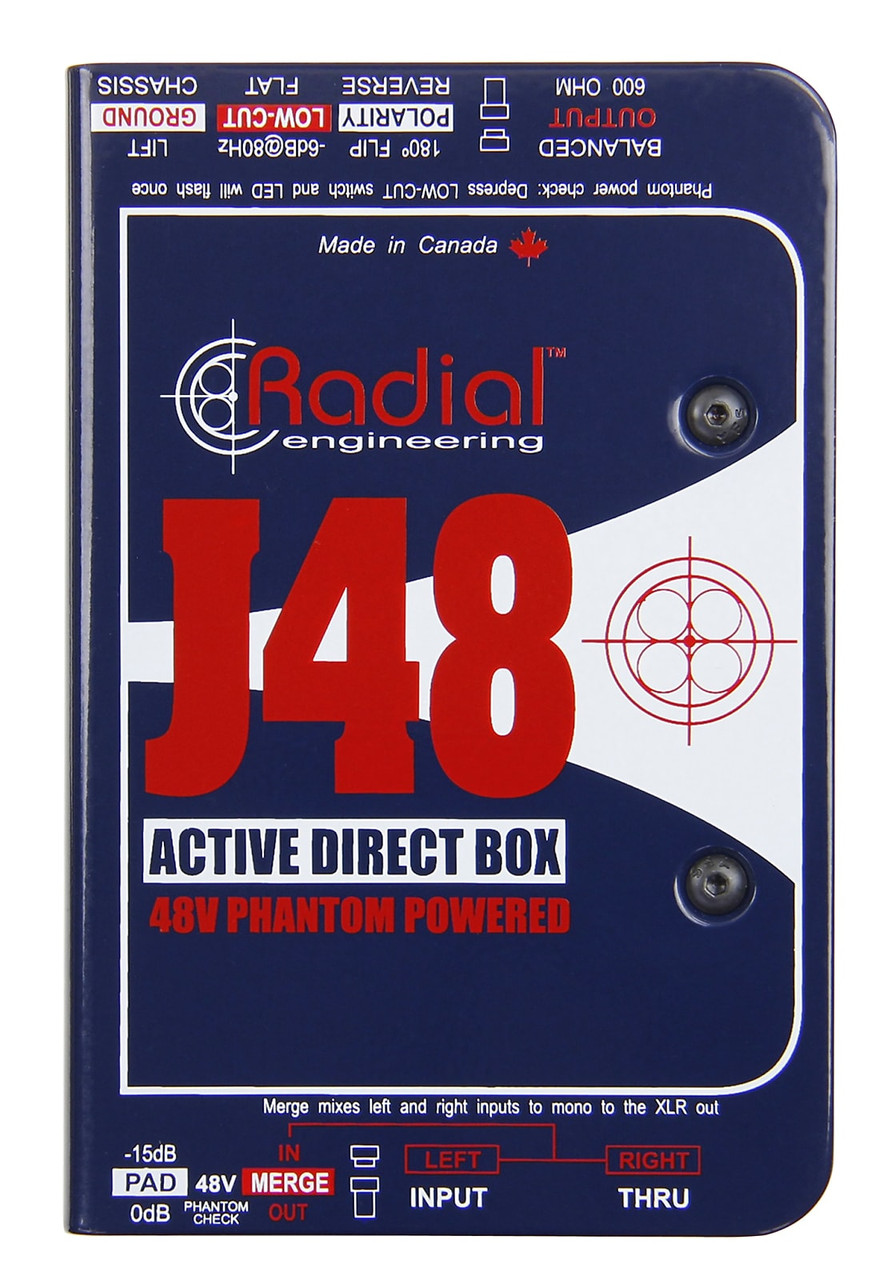Radial J48 Active DI for Acoustic Guitar & Bass, Extra Headroom