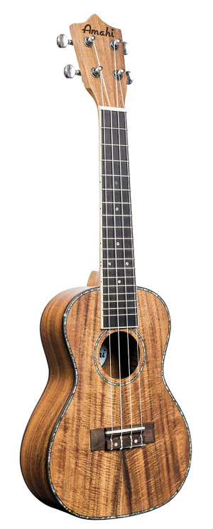 Amahi UK660C Concert Classic Ukulele, Acacia Koa Top, Back, Sides, Sealed Guitar Tuners With Padded Gig Ba