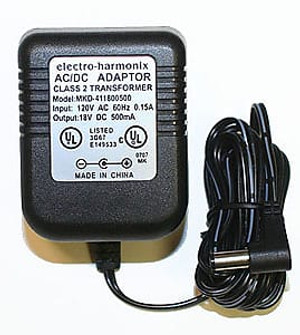 Electro Harmonix US18DC-500 Power Adapter, 18 Volt DC 500mA, Center Positive