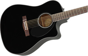 Fender CD-60SCE Solid Spruce Top Cutaway Dreadnought Acoustic Electric Guitar, Walnut Fingerboard, Black