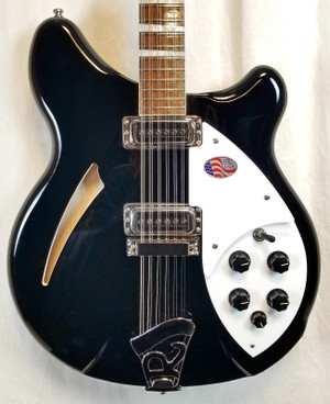 Rickenbacker 12 String Stereo Deluxe Electric Guitar Thinline, Semi-acoustic Hollow Body, W/Case (360/12 Jet Glo)