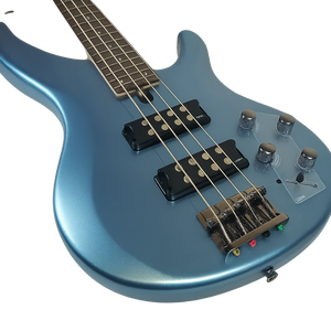 Yamaha TRBX304 Solid Mahogany Body 4 String Electric Bass Guitar, Factory Blue.