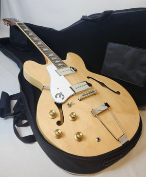 Epiphone Left Handed Casino Archtop Guitar, Natural, w/Bag