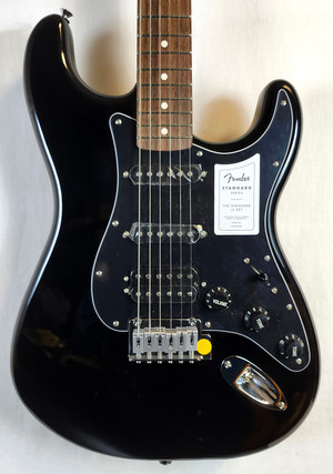 Fender Standard HSS Stratocaster Electric Guitar Laurel Fingerboard, Black Pickguard, Black Fender Standard HSS Stratocaster Electric Guitar Laurel Fingerboard, Black Pickguard, Black