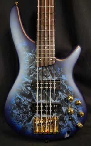 Ibanez SR305EDX SR Standard 5-String Bass, Gold Hardware, Cosmic Blue Frozen Matte