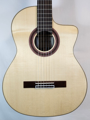 Cordoba GK Studio Negra Solid European Spruce Top Cutaway Acoustic Electric Flamenco Guitar