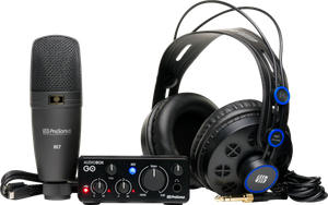 Fender 2777900102 AudioBox GO, 2x2 USB-C Audio Interface Creator Bundle, Black
