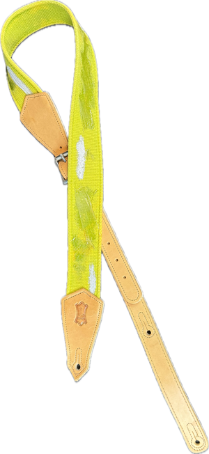 Levy's M35SP-GRN Signature Series 2-Inch Wide Green Cotton Guitar Strap Silicone And Paint Design.