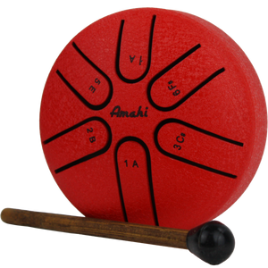 Amahi KLG3RD Steel Tongue Drum, 3 inch Red